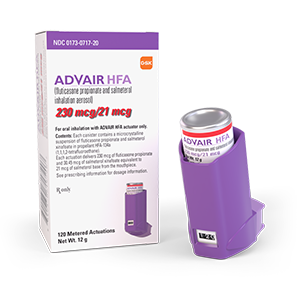 ADVAIR HFA 230MCG/21MCG INH AER DC 120 ACTN TRD ADVAIR HFA 230MCG/21MCG INH AER DC 120 ACTN TRD