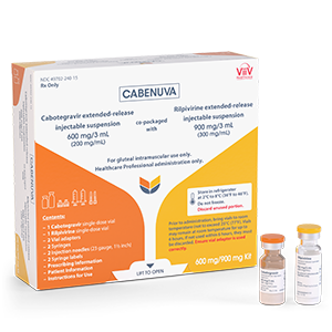 CABENUVA INJ 600MG/900MG/3ML KIT 2-SINGLE DOSE VIALS CABENUVA INJ 600MG/900MG/3ML KIT 2-SINGLE DOSE VIALS